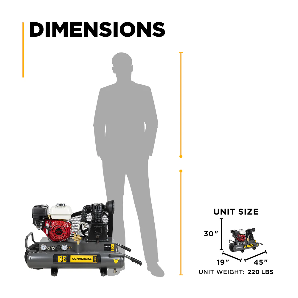 Gas Air Compressor with Honda GX200 Engine