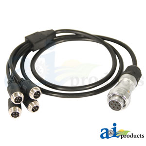 CabCAM Short 4 Way Splitter, Camera End. 46" Lomg. 