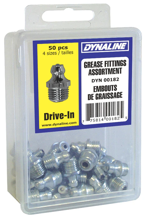 Drive-In Grease Fitting Dynakit, 4 Sizes / 50 Pieces