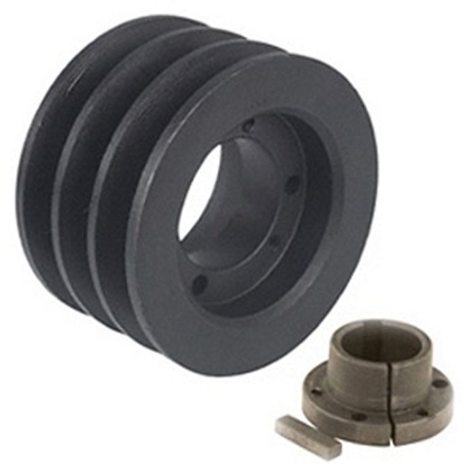 Transmission Pulley; 3 Grooves; 4.35" Outside Diameter; Bushed; SH Bushing Series; A | B Belt Series