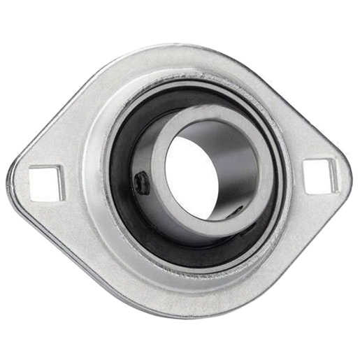 Flange Block Bearing; 2 Bolt Flange Block; 1" Bore; 3" Bolt Circle Diameter; 2-63/64" Bolt Spacing; 2 Piece Split; Set Screw; Stamped Steel; Ball Bearing