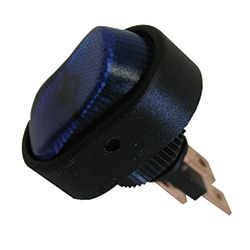 20A 12V On-Off Oval Rocker Switch - Blue