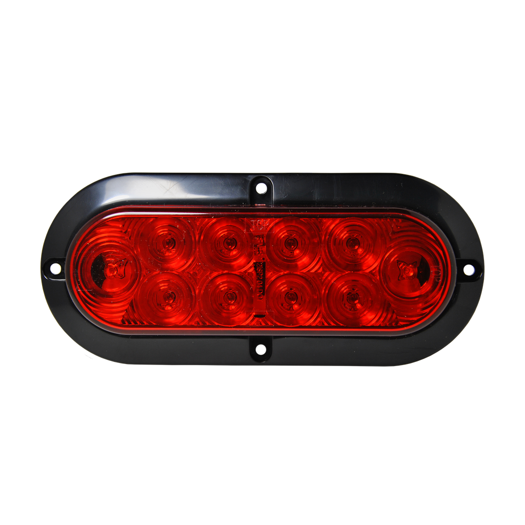 Surface Mount LED Oval S/T/T Lamp - Red