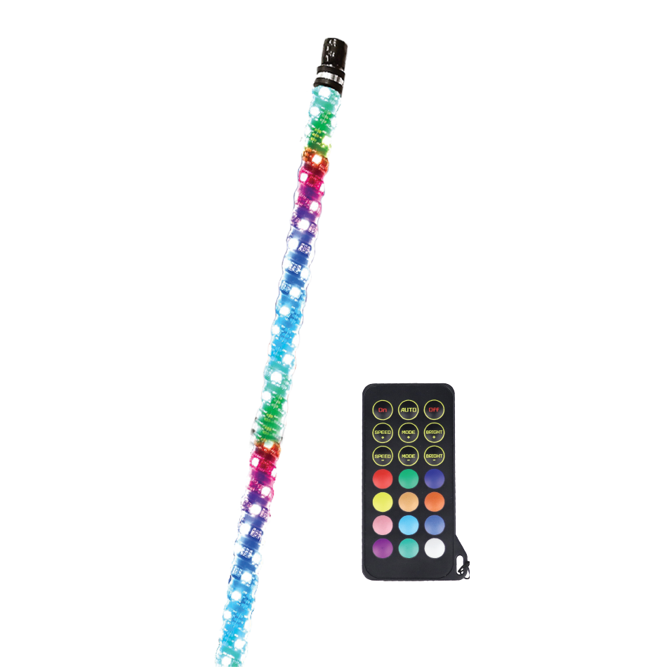 4' Fully Lit LED Whip - RGB