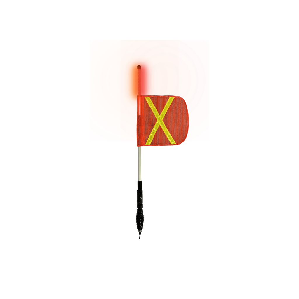 3' Top Lit LED Whip - Amber & Red