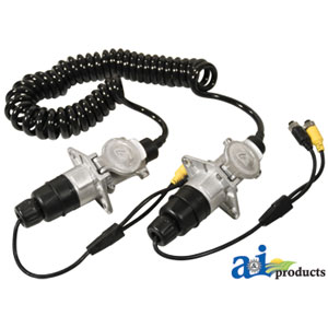 [AI-TCK523] CabCAM Trailer Cable Kit, 7 Pin Coiled, Aluminum Connectors, 2 Camera Capability.