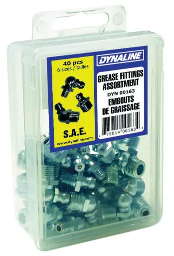 [DYN-00163] S.A.E. Grease Fitting Dynakit, 6 Sizes / 40 Pieces