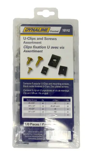 [DYN-10142] U-Clip and Screw Assortment, 170 Pieces