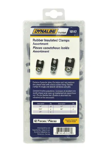 [DYN-10147] Rubber Insulated Clamp Assort., 42 Pieces / 5 Sizes