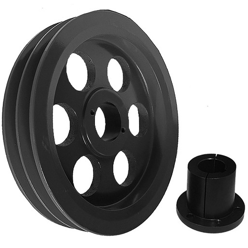 [2BK65H] Transmission Pulley; 2 Grooves; 6-1/4" Outside Diameter; Bushed; H Bushing Series; 4L | A | 5L | B Belt Series