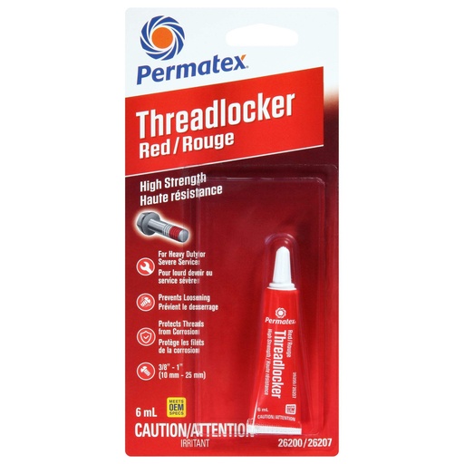 [MSC-26207] High-Strength 262 Threadlocker, Red, 6-mL